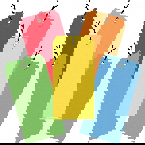 Blank Tag: 6-1/4'' High, Assorted, Synthetic Paper